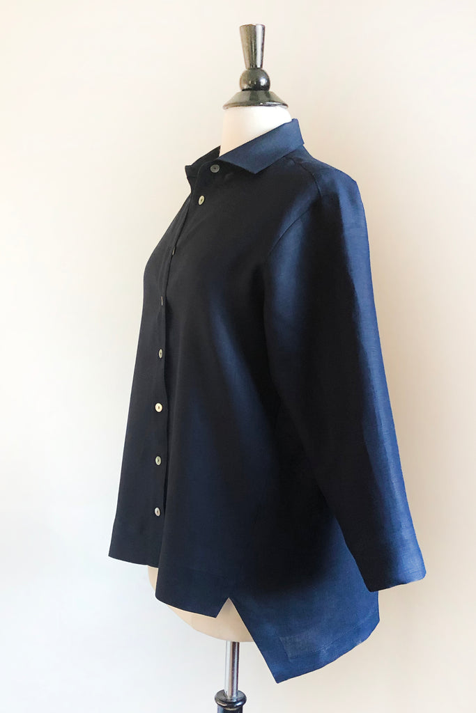 Adele Shirt -  Navy Linen